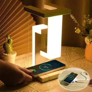 Multi Function Floating LED Desk Lamp Wireless Charging Station Dimmable Touch Control Table Lamp for Home Office Bedroom Study