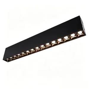 Multi Head Linear Surface Ceiling Lamp Black Anti Glare Grille Light for Exhibition Retail Shop Indoor Use