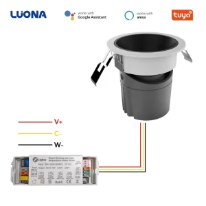 Multi Power ZigBee CCT Downlight (5 30W) 85 240V Smart Home Recessed Lamp 85 240V Wide Voltage ZigBee Smart Downlight