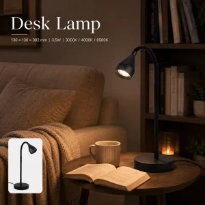 Multi Purpose Touch Control Table Lamp 3.5W 3 CCT Dimmable Gooseneck Desk Light