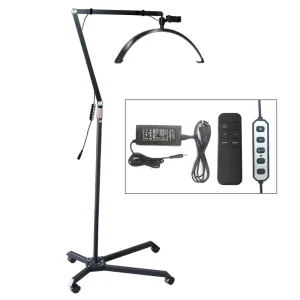 Multi functional 24 inch Caster U Shaped Floor standing UV Lamp Eye Protection Nail Art Eyebrow LED Highlight Half Moon Lamp