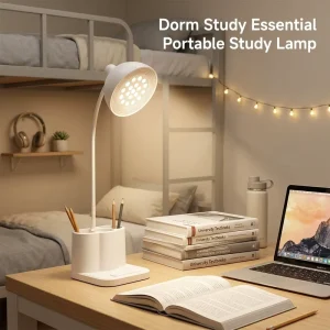 MultiLED Rechargeable Desk Lamp with Pen Holder Dimmable Rechargeable LED Desk Lamp Cordless Study Light