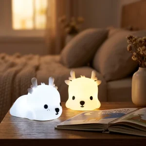 Multicolor Deer Night Light, Touch-Control Silicone LED Lamp for Nursery