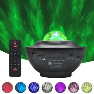 Multicolor LED Galaxy Night Light Projector with Bluetooth Music Speaker Laser and Smart Remote Control