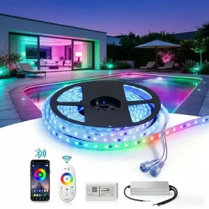 Multicolor Underwater IP68 Silicone High-Density Flexible SMD5050 RGB Addressable LED Strip for Swimming Pool Lighting