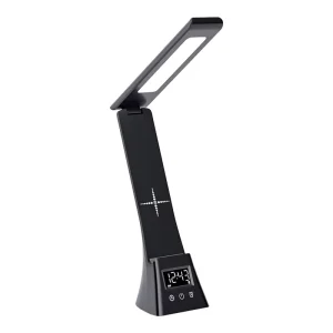 Multifunctional Modern Study Desk Lamp 15W Wireless Charging College Student Desk Clock Reading Eye Protection Foldable Touch