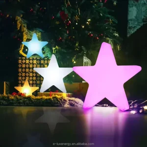 Multiple Colors Indoor Outdoor Garden Party Star Luminous Light Decorative Light Solar Power Outdoor Star