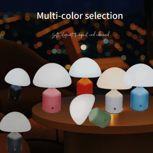 Mushroom LED Night Light with Touch Control, Battery Power, and Dimming