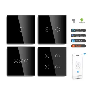 Mvava CE RoHS 1 2 3 4 Gang 600w Europe Zigbee Tuya Alexa Remote Control Light Smart Home Wall Touch Light Wifi Smart Switch