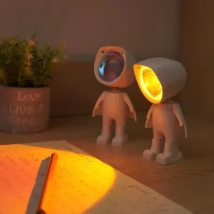 NEW Custom Rechargeable Robot Night Light Astronaut Projector Lights Decoration Atmosphere Battery Power Sunset Lamp