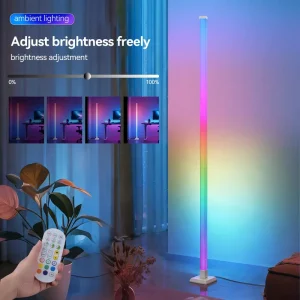 NEW Square Standing Light Corner LED Floor Lamp Remote APP Control Atmosphere Home Game TV Background USB RGBIC 4.8W 70led 1.5M