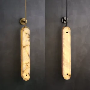 Natural Alabaster Long LED Wall Light for Hotel Living Room Background Bedroom Modern Luxury Marble Sconces Wall Lamp