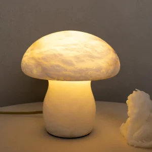 Natural Marble Table Lamp Spanish Alabaster Living Room Mushroom Cute Eye caring Desk Lamp Simple Study Bedroom Bedside Lamp