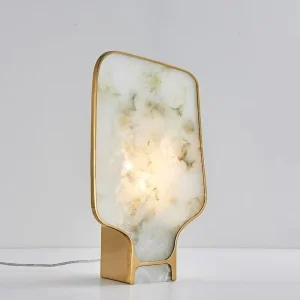 Natural Spanish Marble Table Lamp Bedside Bedroom Table Lamp Model Room Study Lamp Villa Hotel Decoration Living Room Lamp