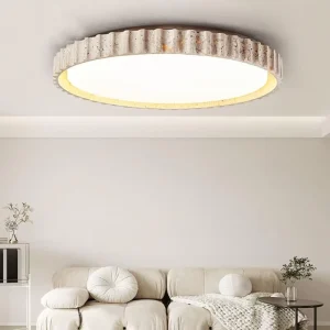 Natural Yellow Travertine Ceiling Lamp Room Bedroom LED Ceiling Light