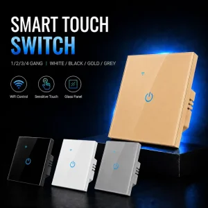 Neutral-Wire Smart Wall Switch with App Remote Control for LED Halogen and Incandescent Lamps