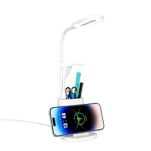 New Arrival 4 in 1 Multifunctional Wireless Charger Desk Lamp with Pen Holder 15W Quick Phone Charger