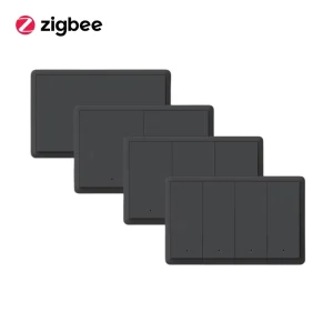 New Black Smart Life Zigbee Light Switch US 1 4 Gang Push Button Physical Wall Switch for Alexa Google Home