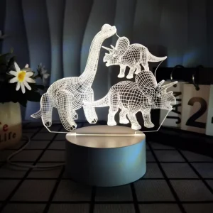 New Design Kid’s Favorite Night Light Christmas Dinosaurs 3D Light Night with Remote Control