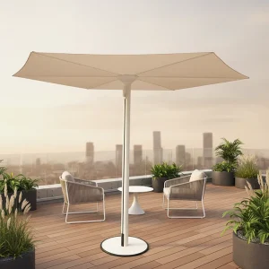 New Design Milan Exhibition Modern Aluminum Retractable Umbrella Floor Lamp Pergola Light Waterproof Luxury Hotel Courtyard