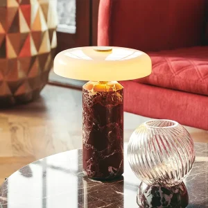 New Modern Design Cordless Table Lamp Postmodern Luxury Creative Marble Table Lamps for Hotel Living Room Portable Lighting