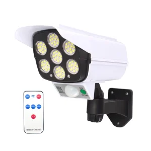 New Outdoor Solar Monitoring Wall Lamp With 77 LED Simulation Security Lighting Remote Control Solar Motion Sensor