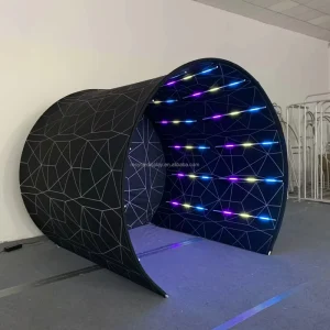 New Photo Booth Backdrop Enclosure for Events Trade Show Semicircular Tunnel with RGB Lights vogue 360 Round Booth