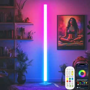 New Popular Factory Price Smart App Control RGB Color Changing Modern Floor Corner Lamp for Party Decor