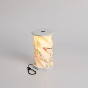 New Product Smart Touch LED Portable Robin Pattern Night Light Rotating Folding Paper Mini Lamp Home Lantern Creative Gift