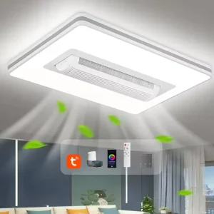 New Smart Home Lights Bladeless Fan LED Ceiling Light Tuya Zigbee Controller Wifi + Dimming and CCT Change