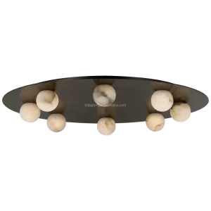 New Style Luxury Lighting Ceiling Lights Modern Design Home Villa Bedroom Brass Round Led Alabaster Flush Mount Ceiling Lights