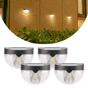 New Type of Solar powered Light emitting Diode Semi circular Fence Wall Lamp for Outdoor Garden Villa Suitable Night Landscape