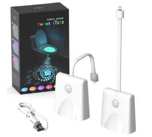 New Waterproof Toilet Bowl Seat LED Night Light with Star Projector Motion Sensor 16 Colors Changing Rechargeable Lamp