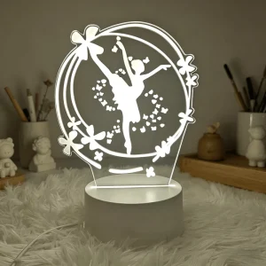Night Light Lamp Ballet Girls Bedroom Bedside Small Lamp Table Decor