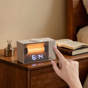 Night Rechargeable Touch LED Modern Wireless Table Lamp with White Noise USB Powered ABS for Decor
