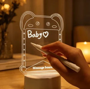 Night Table Creative Desklamp LED Note Board 3D Night Light Lamp Smart Home LED RGB Lights