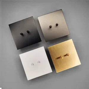 Niva Brass Light Switches Stainless Steel Panel Wall Toggle Switch Luxury 2 Gang UK Standard Electric Home Solution