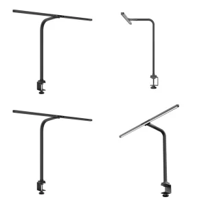 No Base Clip on LED Desk Lamp Flexible Adjustable Arm Touch Control Home Office Table Light