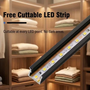 Non Cutting Welded Groove Induction Lamp Aluminum Profile with Plastic Lampshade 12V/24V Dimmable Cabinet Light