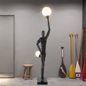 Nordic Art Sculpture with Abstract Ball Floor Lamp for Sales Office and Villa Living Room