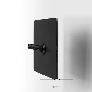 Nordic Black Stainless Steel Wall Switch Socket with Knurled Toggle and USB-C 86 Flush Mount for Home and Hotel OEM