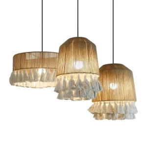 Nordic Ceiling Lighting Chandelier for Living Room Twine Tassel Chandelier Pendant Hanging Led Lights