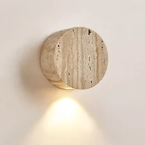 Nordic Cream Decor LED Wall Lamp Natural Yellow Stone Sconce for Bedside Living Room Restaurant Corridor Staircase Wabi Sabi