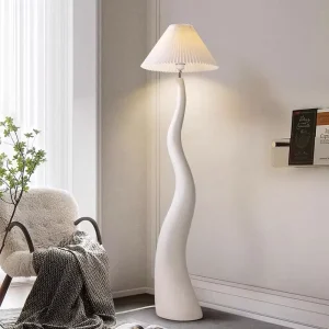 Nordic Cream Style Mushroom Floor Lamp for Living Room Bedroom Hotel Creative Curved Decorative Atmosphere White Standing Light