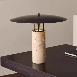Nordic Creative Travertine Table Lamp Post Modern Simple Bedroom Table Lamp Design Bedside Table Lamp