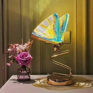 Nordic Design Butterfly Table Lamp Enamel Home Living Room Study Colorful Decoration Luxury Art Bedroom Bedhead Desk Lamp