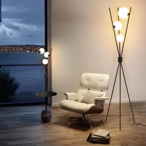 Nordic Floor Lamp Eye Protecting Light Luxury American Remote Control Floor Lamp Sofa Triangle Three Moon Floor Lamp