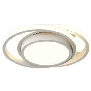 Nordic LED Flush Mount Ceiling Light, Black and White, Iron Base, Acrylic Cover