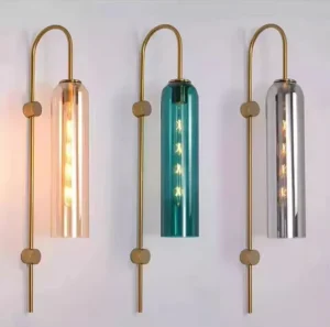 Nordic Light Luxury Bedside Wall Lamp Simple Modern Hotel Bedroom Study Light Aisle Background Wall Creative Glass Lamps