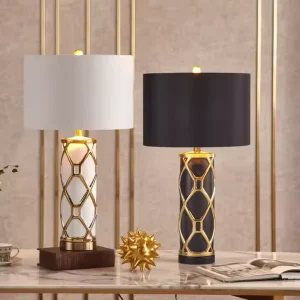Nordic Luxury Bedroom Bedside Table Lamp Hotel Bedroom LED Table Lamp Restaurant Home Decoration Black Table Lamp